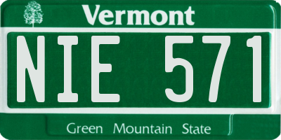 VT license plate NIE571