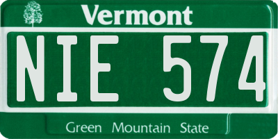 VT license plate NIE574