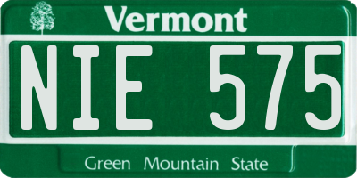 VT license plate NIE575