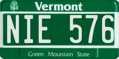 VT license plate NIE576