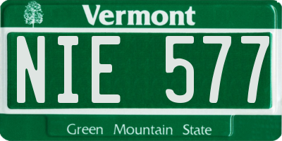 VT license plate NIE577