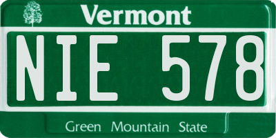 VT license plate NIE578