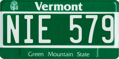 VT license plate NIE579