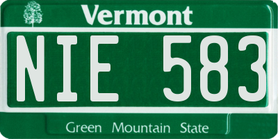 VT license plate NIE583