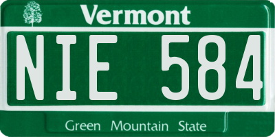 VT license plate NIE584