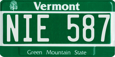 VT license plate NIE587
