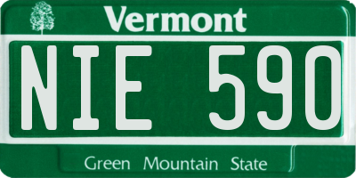 VT license plate NIE590