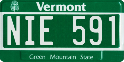 VT license plate NIE591