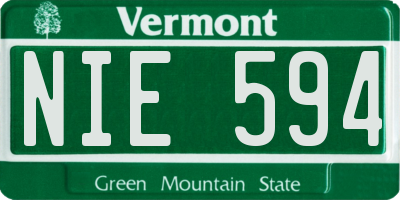 VT license plate NIE594