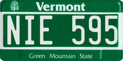 VT license plate NIE595