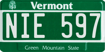 VT license plate NIE597