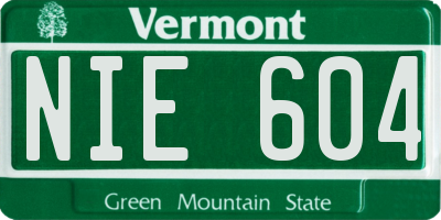 VT license plate NIE604