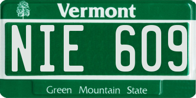 VT license plate NIE609
