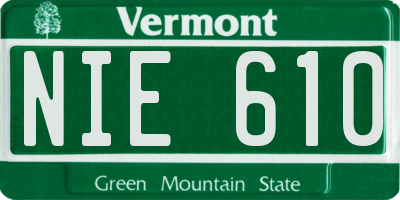 VT license plate NIE610