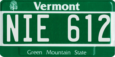 VT license plate NIE612
