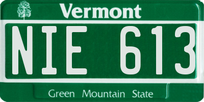 VT license plate NIE613