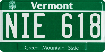 VT license plate NIE618