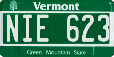 VT license plate NIE623