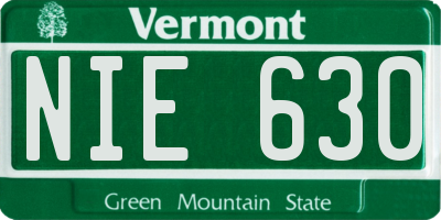 VT license plate NIE630