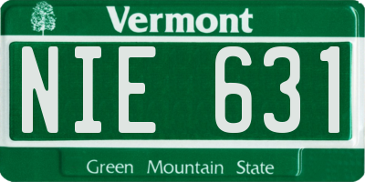 VT license plate NIE631