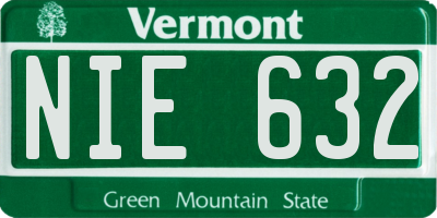 VT license plate NIE632