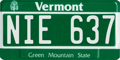 VT license plate NIE637