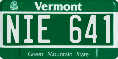 VT license plate NIE641