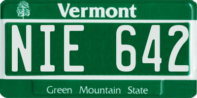 VT license plate NIE642