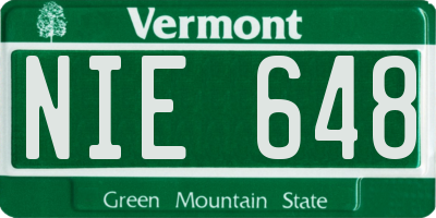VT license plate NIE648