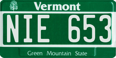 VT license plate NIE653