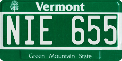 VT license plate NIE655