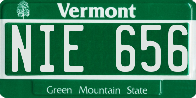 VT license plate NIE656