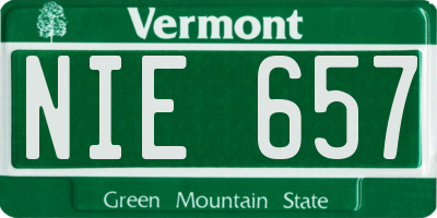 VT license plate NIE657