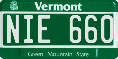 VT license plate NIE660