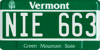 VT license plate NIE663