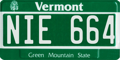 VT license plate NIE664