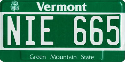 VT license plate NIE665