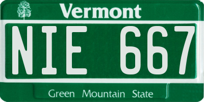 VT license plate NIE667