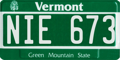 VT license plate NIE673