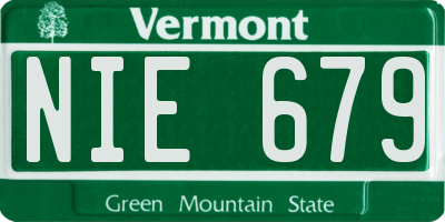 VT license plate NIE679
