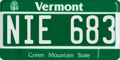 VT license plate NIE683