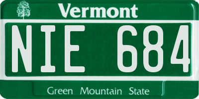 VT license plate NIE684