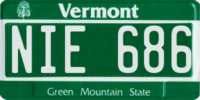 VT license plate NIE686