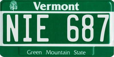 VT license plate NIE687