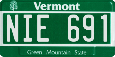 VT license plate NIE691