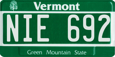 VT license plate NIE692