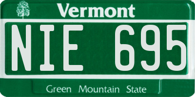 VT license plate NIE695