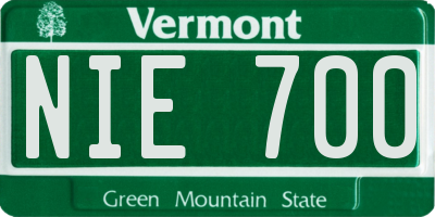 VT license plate NIE700