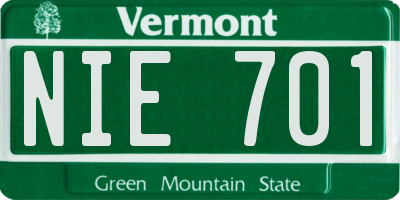 VT license plate NIE701