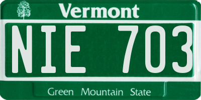 VT license plate NIE703